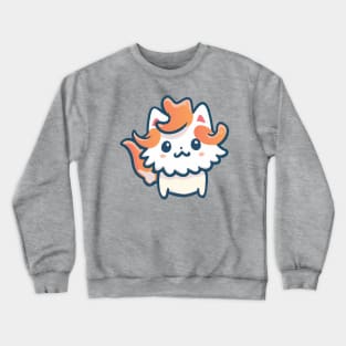 white Persian cat with blue eyes kawaii cat drawing Crewneck Sweatshirt